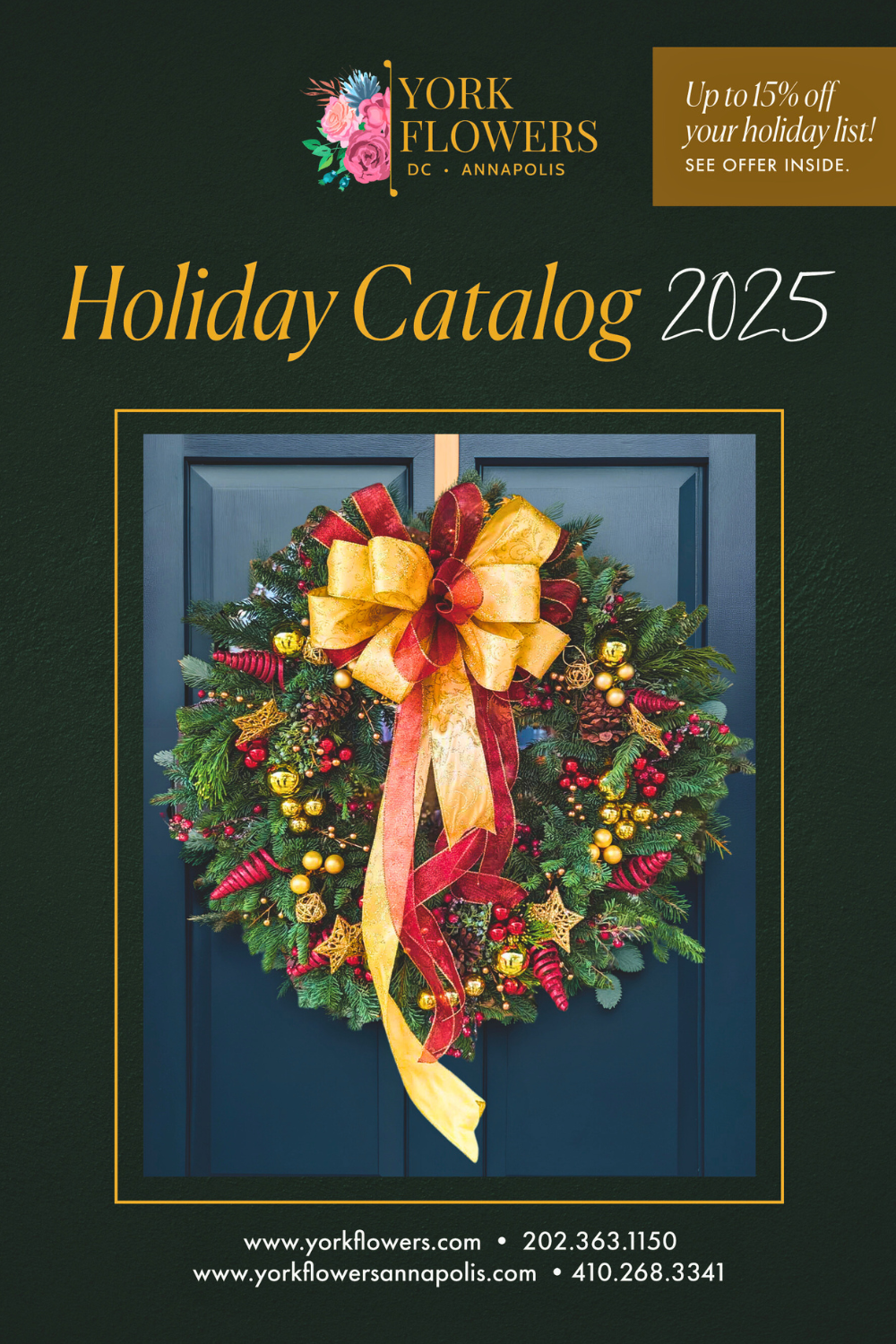 2025 York flowers holiday catalog 2025 York flowers holiday catalog front page