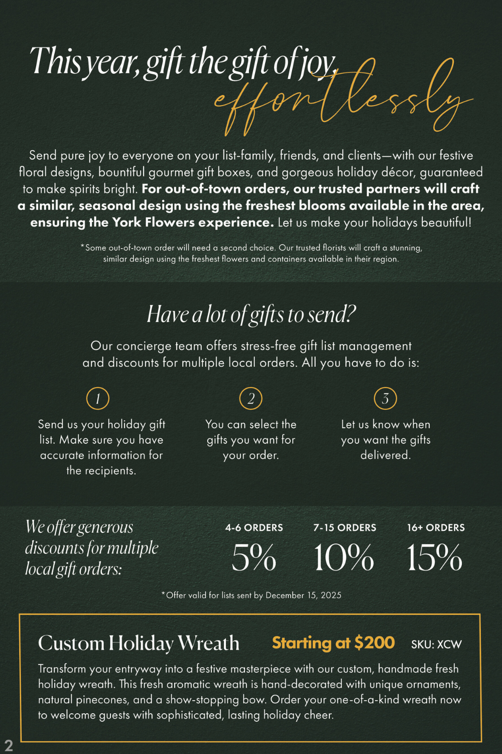 2025 York flowers holiday catalog pg2